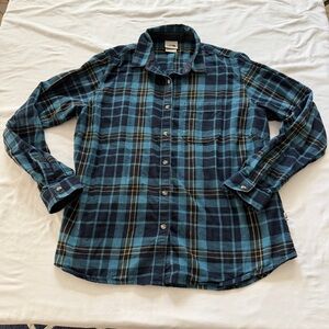The North Face Teal and Navy Plaid womens size xl button down Shirt